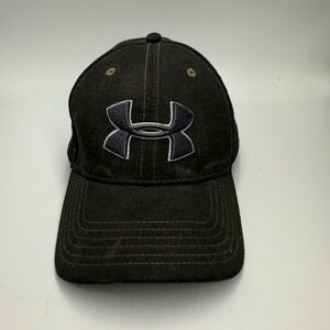 Under Armour Hat Cap Fitted Black‎ Logo Athletic Baseball Active M/L